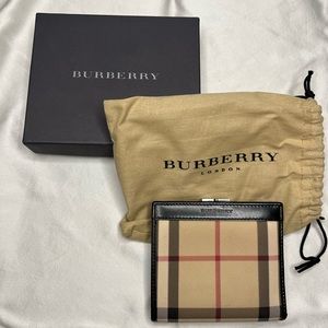 Burberry Canvas Nova Check Bi-fold Wallet with original dust cover and box